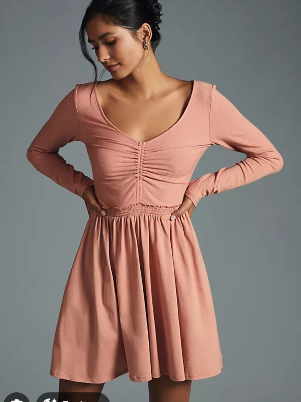 Daily Practice Anthropologie Peach Ballet Core Dress